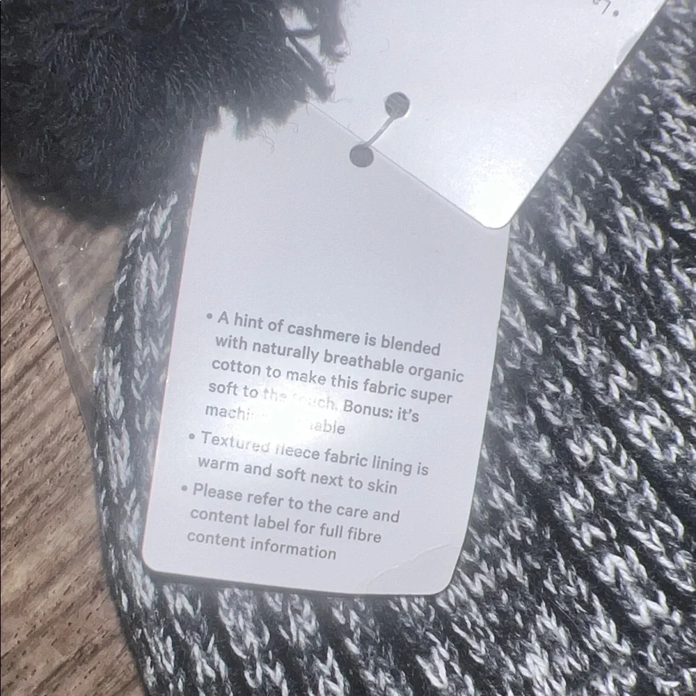 Lululemon Black and White Knit Beanie
